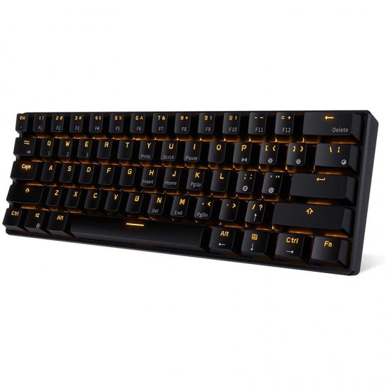 RK61 bluetooth Wired Dual Mode 60% Golden / Ice Blue Backlit Mechanical Gaming Keyboard