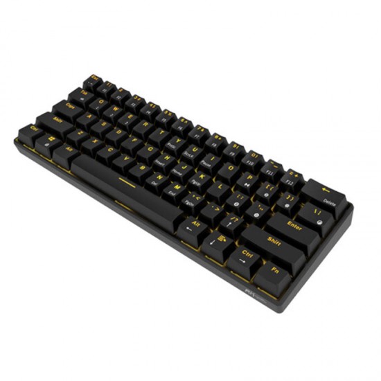 RK61 bluetooth Wired Dual Mode 60% Golden / Ice Blue Backlit Mechanical Gaming Keyboard