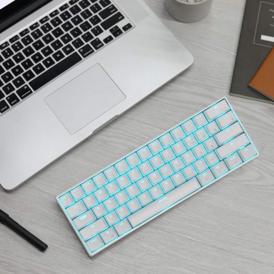 RK61 bluetooth Wired Dual Mode 60% Golden / Ice Blue Backlit Mechanical Gaming Keyboard RK61 bluetooth Wired Dual Mode 60% Golden / Ice Blue Backlit Mechanical Gaming Keyboard