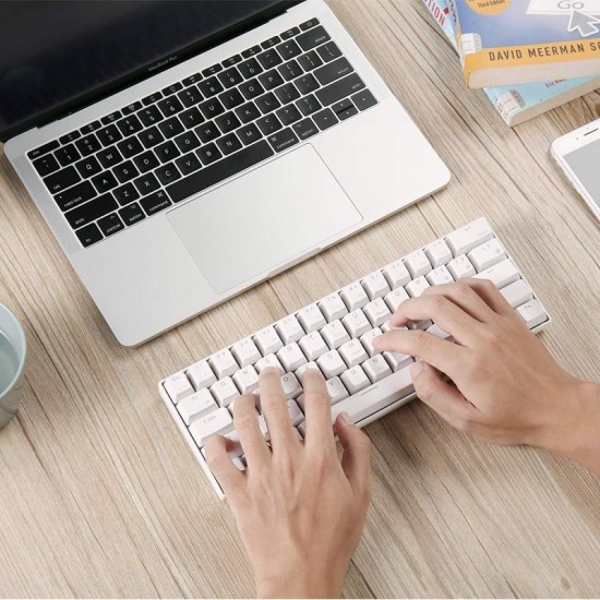 RK61 bluetooth Wired Dual Mode 60% Golden / Ice Blue Backlit Mechanical Gaming Keyboard RK61 bluetooth Wired Dual Mode 60% Golden / Ice Blue Backlit Mechanical Gaming Keyboard
