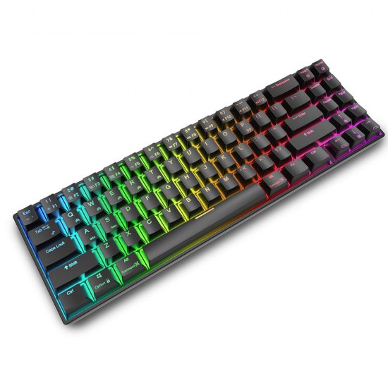 RK71 71 Keys Mechanical Gaming Keyboard Dual Mode bluetooth 3.0 + USB Wired RGB Backlit Mechanical Keyboard