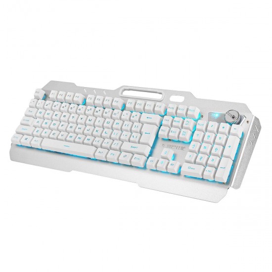 Wired 104 Keys Keyboard & Mouse Set Ice Blue White Backlit Multifunction Knob Gaming Keyboard Ergonomic Mouse