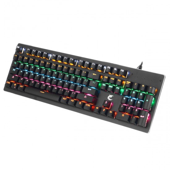 Wired 104 Keys Mechanical Keyboard Aluminum Alloy Panel ABS Square Keycap Outemu Blue Switch Gaming Keyboard with 9 Backlight Wired 104 Keys Mechanical Keyboard Aluminum Alloy Panel ABS Square Keycap Outemu Blue Switch Gaming Keyboard with 9 Backlight