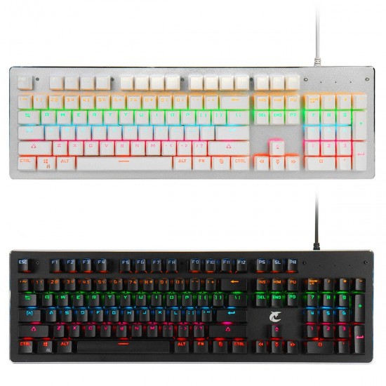 Wired 104 Keys Mechanical Keyboard Aluminum Alloy Panel ABS Square Keycap Outemu Blue Switch Gaming Keyboard with 9 Backlight Wired 104 Keys Mechanical Keyboard Aluminum Alloy Panel ABS Square Keycap Outemu Blue Switch Gaming Keyboard with 9 Backlight