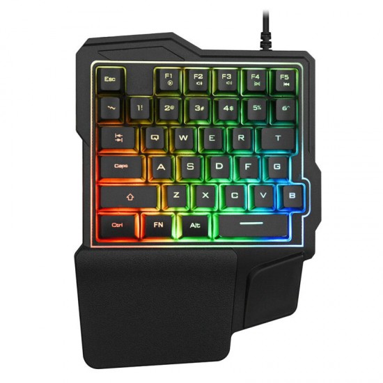 Wired One-handed Mechanical Keyboard & Mouse &bluetooth Adapter Set 39 Keys Luminous Gaming Keyboard 2000DPI Mouse USB Hub for PUBG Wired One-handed Mechanical Keyboard & Mouse &bluetooth Adapter Set 39 Keys Luminous Gaming Keyboard 2000DPI Mouse USB Hub for PUBG