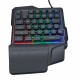 Wired One-handed Mechanical Keyboard & Mouse &bluetooth Adapter Set 39 Keys Luminous Gaming Keyboard 2000DPI Mouse USB Hub for PUBG