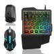 Wired One-handed Mechanical Keyboard & Mouse &bluetooth Adapter Set 39 Keys Luminous Gaming Keyboard 2000DPI Mouse USB Hub for PUBG