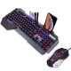 618 Waterproof Mechanical White Backlit Multi Shortcuts Gaming Keyboard 3200 DPI Optical Mouse Set with Pen Phone Holder