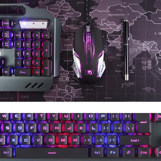 618 Waterproof Mechanical White Backlit Multi Shortcuts Gaming Keyboard 3200 DPI Optical Mouse Set with Pen Phone Holder 618 Waterproof Mechanical White Backlit Multi Shortcuts Gaming Keyboard 3200 DPI Optical Mouse Set with Pen Phone Holder