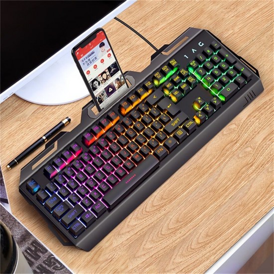 V2 Mechanical Keyboard RGB Rainbow Backlight USB Wired Gaming Keyboard for Desktop Computer PC