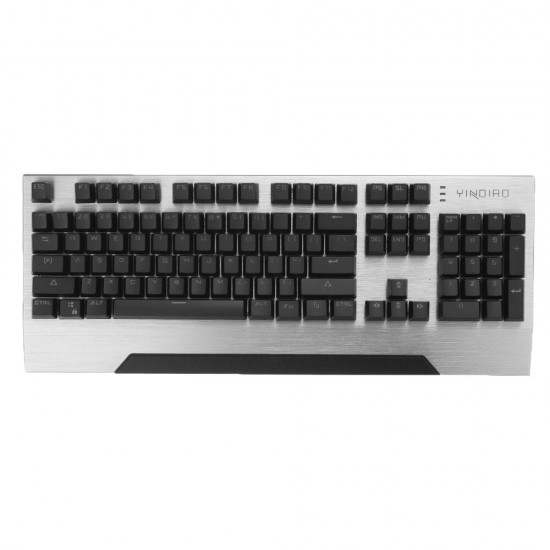 Wired Mechanical Keyboard 104 Keys Punk Plating Panel Replaceable Switch Square / Round Keys Gaming Keyboard