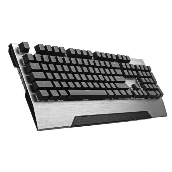 Wired Mechanical Keyboard 104 Keys Punk Plating Panel Replaceable Switch Square / Round Keys Gaming Keyboard