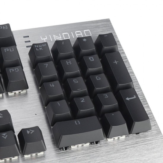 Wired Mechanical Keyboard 104 Keys Punk Plating Panel Replaceable Switch Square / Round Keys Gaming Keyboard Wired Mechanical Keyboard 104 Keys Punk Plating Panel Replaceable Switch Square / Round Keys Gaming Keyboard