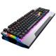 Wired Mechanical Keyboard 104 Keys Punk Plating Panel Replaceable Switch Square / Round Keys Gaming Keyboard