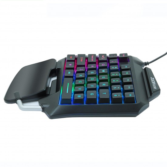 G92 Wired Single Handed RGB Gaming Membrane Keyboard 35 Keys One Hand Ergonomic Game Keypad for PC Laptop Pro PUBG Gamer