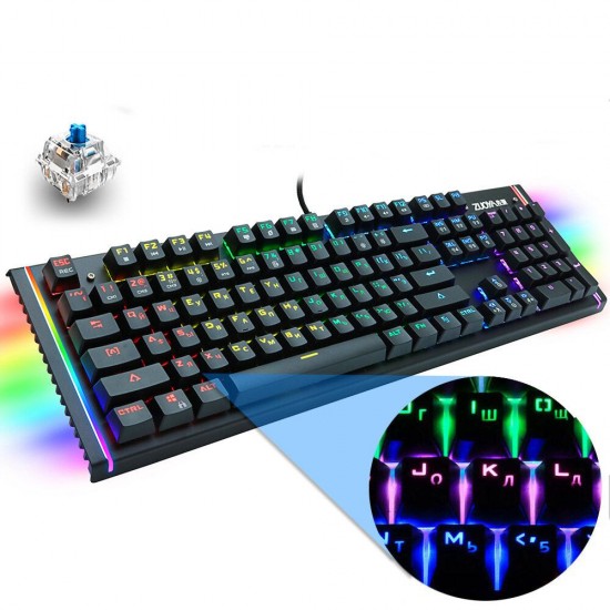 X61 USB Wired Gaming Mechanical Keyboard English/Russian 104 Keys Anti-ghosting RGB Gamer CS LOL laptop PC