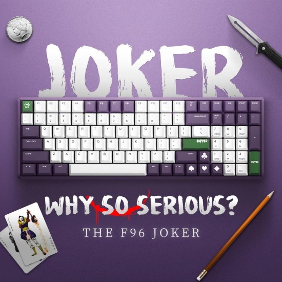 F96 Joker 100 Keys 96% Layout USB Wired MX Switch PBT Keycaps RGB Mechanical Gaming Keyboard for PC Laptop