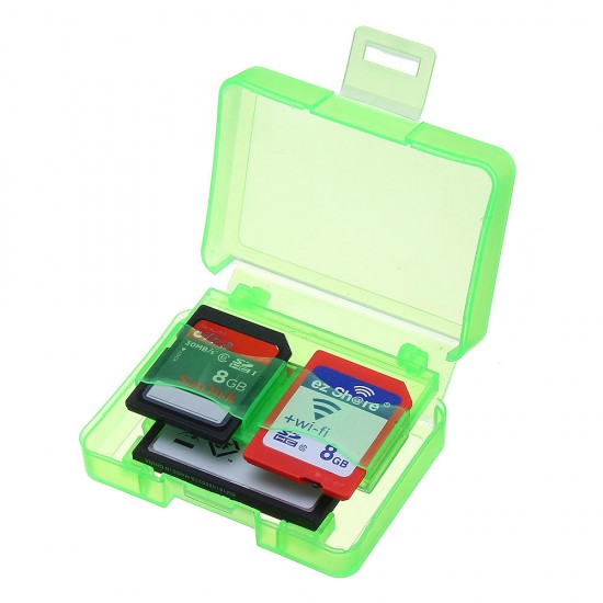 3pcs Green GK-1CF4SD Portable Memory Card Receiving Box Mobile TF Card Camera CF/SD Storage Card Box