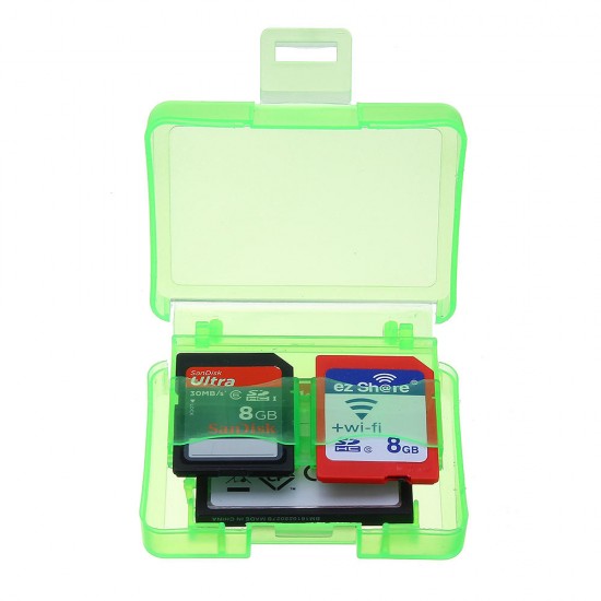 3pcs Green GK-1CF4SD Portable Memory Card Receiving Box Mobile TF Card Camera CF/SD Storage Card Box