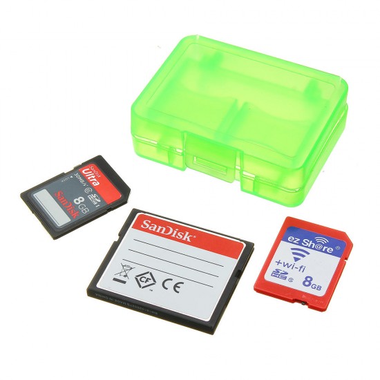 3pcs Green GK-1CF4SD Portable Memory Card Receiving Box Mobile TF Card Camera CF/SD Storage Card Box