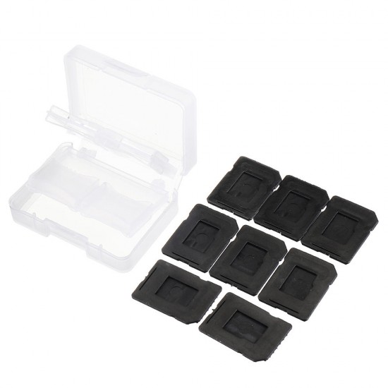 Card Storage Case Box with 8 TF to Full-sized Memory Card Adapter