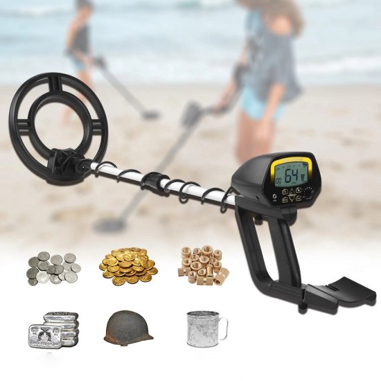 High Precision Underground Metal Detector 3.1-inch LCD Metal Locator Treasure-hunting Device Sensitivity Adjustable Notch & DISC Mode Pinpointing Function