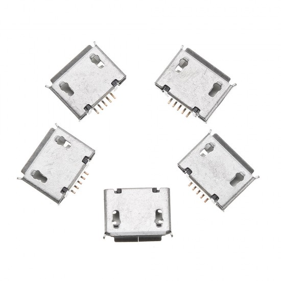 5PCS Micro USB Type AB Female 180° DIP 5Pin Socket Soldering Jack Connector SMT