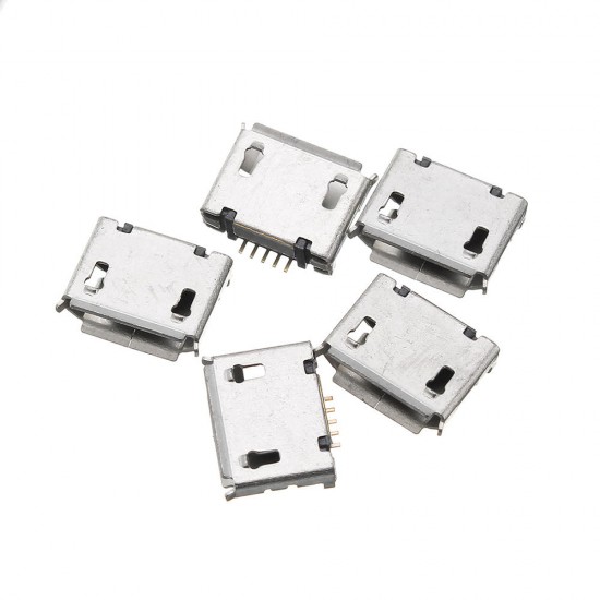 5PCS Micro USB Type AB Female 180° DIP 5Pin Socket Soldering Jack Connector SMT