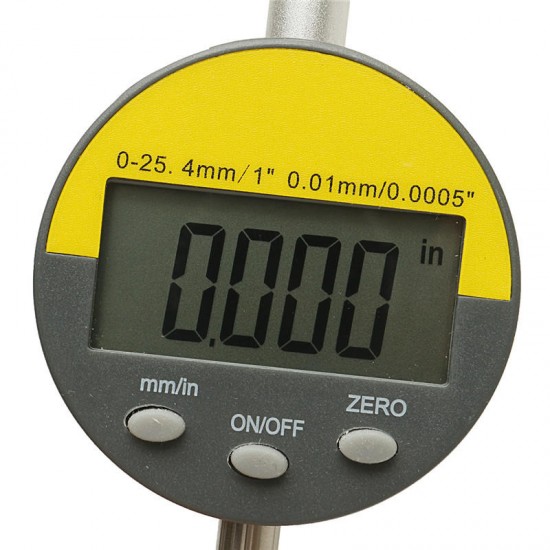 Digital Dial Indicator Gauge Precision Tool mm/inch 0-12.7mm/0-25.4mm