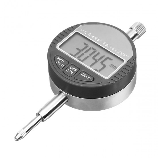 IP54 Oil-proof Digital Micrometer 0.001mm Electronic Micrometer Metric/Inch 0-12.7mm /0.5''Precision Dial Indicator Gauge Met Sliver-Black
