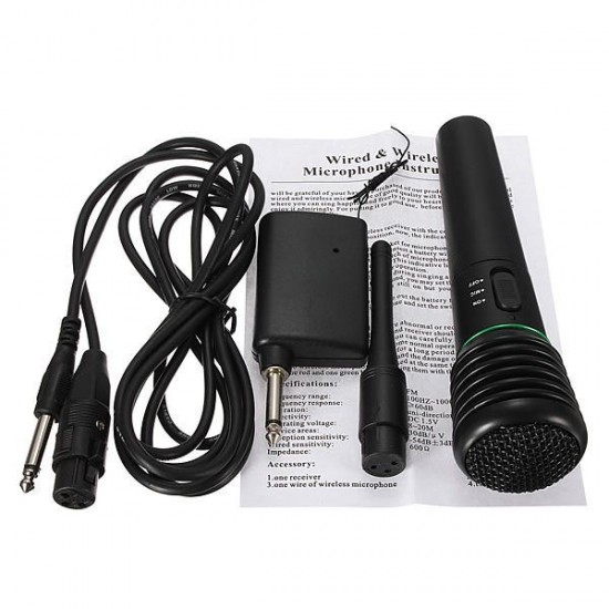 2in1 Wired&Wireless Handheld Microphone Receiver Studio System 2in1 Wired&Wireless Handheld Microphone Receiver Studio System