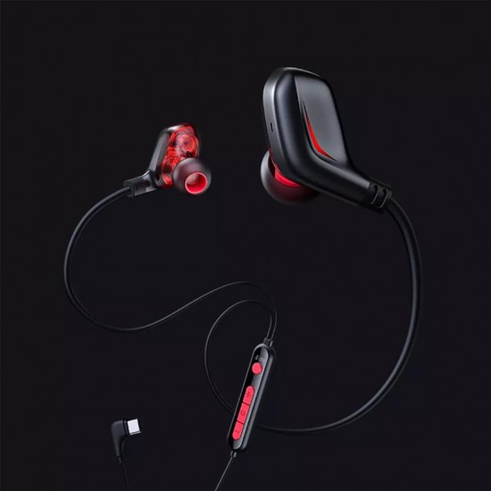 C18 Type-C Gaming Earphone Immersive Virtual 3D Stereo Sound Wired Control RGB Breathing Light Gaming Headphone