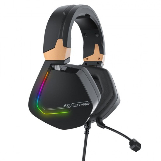 BW-GH2 Gaming Headphone 7.1 Channel 53mm Driver USB Wired RGB Gamer Headset with Mic for Computer PC PS3/4