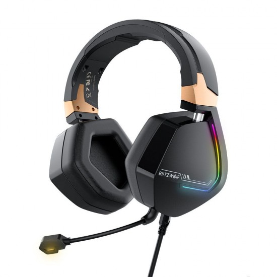 BW-GH2 Gaming Headphone 7.1 Channel 53mm Driver USB Wired RGB Gamer Headset with Mic for Computer PC PS3/4