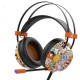 DHG160 Graffiti Game Headset USB Wired Bass Gaming Headphone Stereo Earphone Headphones with Mic for Computer PC Gamer