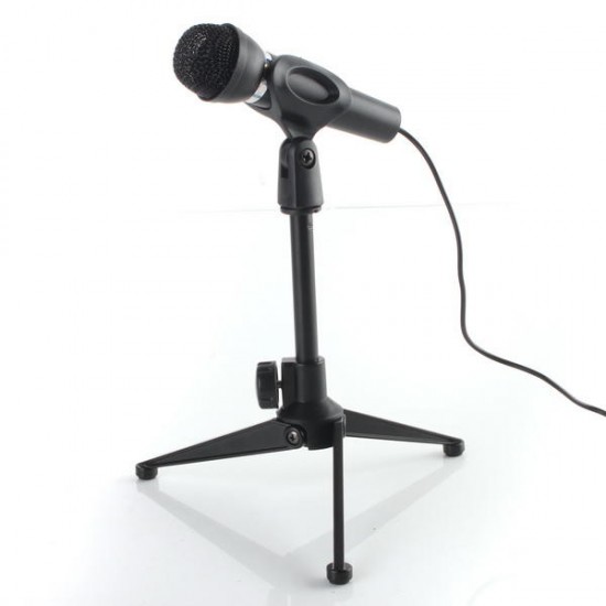 Desktop Table Adjustable Metal Tripod Microphone Mic Stand Holder With Clip