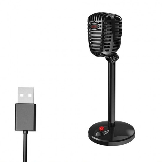 Microphone Wired Mic USB Port Game Singing Mic for PC Computer With Sound Card