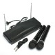 Dual Cordless Wireless Mic Microphone with Receiver