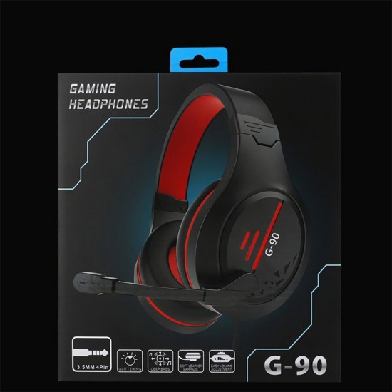 G90 Gaming Headset USB 3.5mm Wired Bass Gaming Headphone Stereo Video Audio Headphones Earphone with Mic LED Lights for PS4 Computer PC Gamer