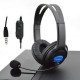 Gaming Headset 3.5mm + USB Wired Omnidirectional Headphone Deep Bass Earphone With Mic for PS4