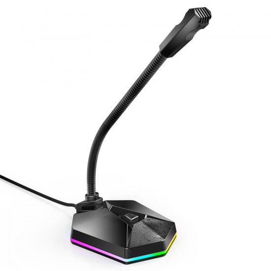 Gaming Microphone 360 degree RGB for Computer Desktop Professional Dual Mic LED