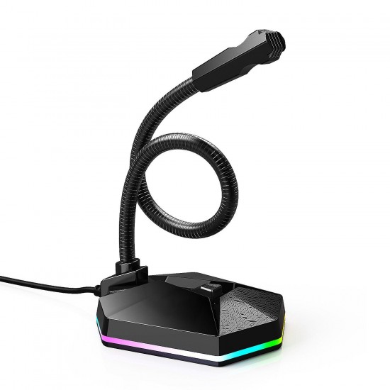 Gaming Microphone 360 degree RGB for Computer Desktop Professional Dual Mic LED