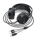 W100 Gaming Headset 3.5mm Jax & USB Wired Headphone with Omnidirectional Microphone for iPad for PS4 PC Laptop Tablet Phones