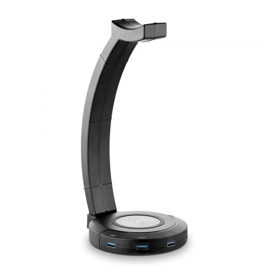 Headphone Stand with Wireless Fast Charging USB2.0/3.0 Charging Port Table Organizer Headphone Stand with Wireless Fast Charging USB2.0/3.0 Charging Port Table Organizer