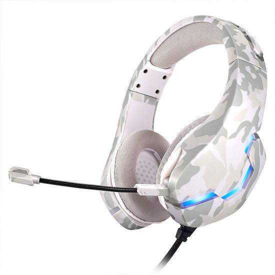 J10 Game Headset 3.5mm+USB 40mm Drive Wired Stereo RGB Gaming Headphone with Mic LED Light for Computer PC Gamer