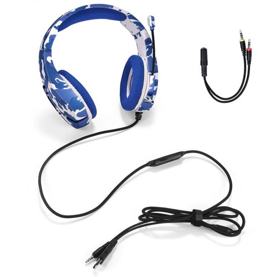 J10 Game Headset 3.5mm+USB 40mm Drive Wired Stereo RGB Gaming Headphone with Mic LED Light for Computer PC Gamer