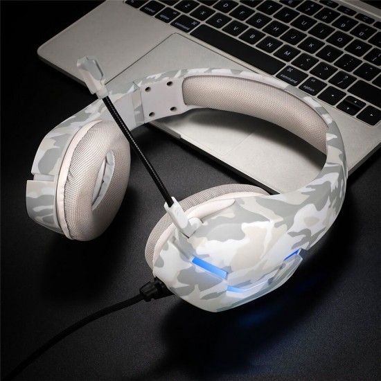 J10 Game Headset 3.5mm+USB 40mm Drive Wired Stereo RGB Gaming Headphone with Mic LED Light for Computer PC Gamer