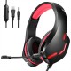 J10 Gaming Headset 3.5mm+USB 40mm Drive Wired Stereo RGB Game Headphone with Mic LED Light for Computer PC Gamer