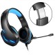 J10 Gaming Headset 3.5mm+USB 40mm Drive Wired Stereo RGB Game Headphone with Mic LED Light for Computer PC Gamer