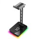 JSR-1 RGB Headphone Stand Headset Holder with 3 USB Ports 1 Type-c Aluminum Alloy Multi-functional Base